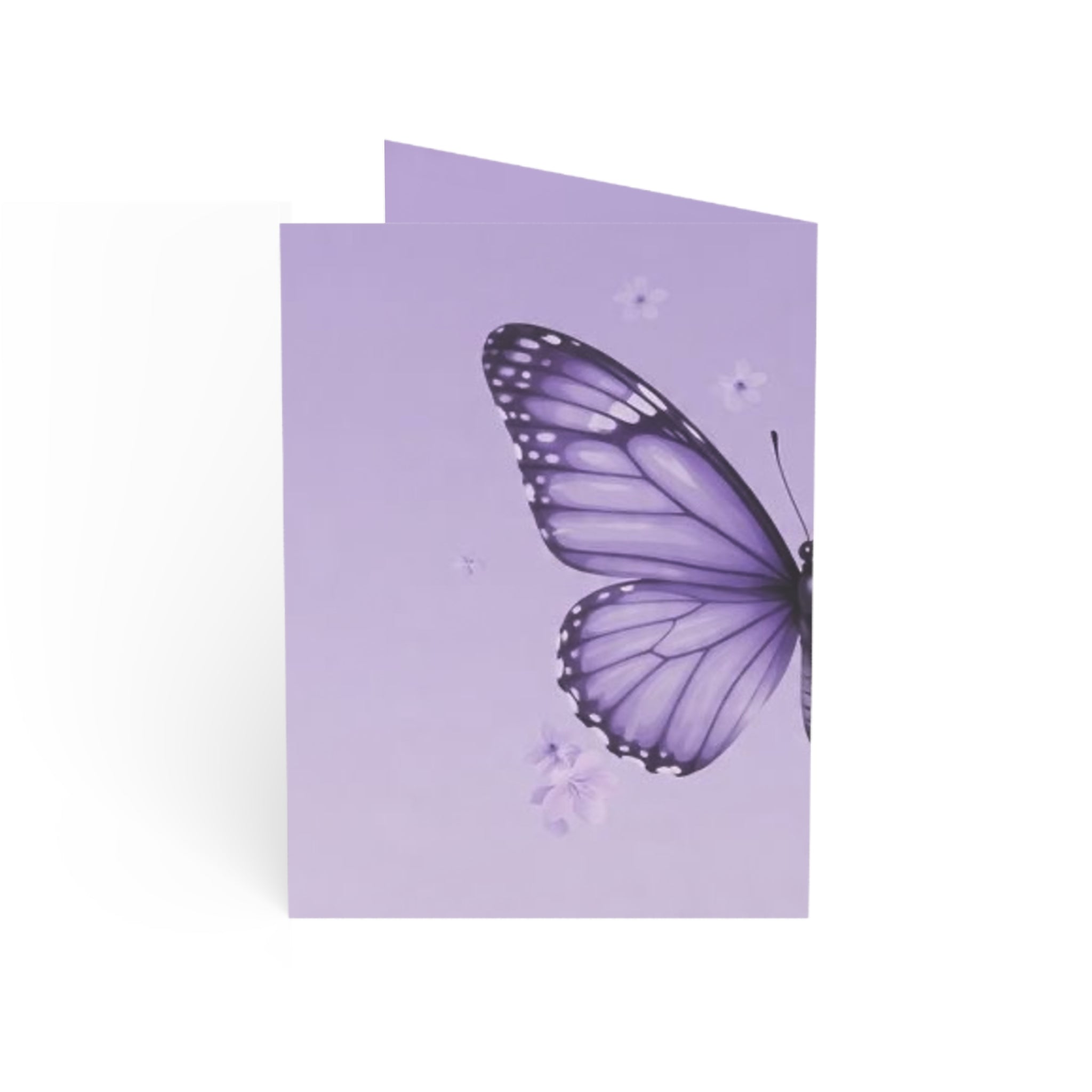 Purple Butterfly Greeting Cards | Elegant Stationery, Thank You Notes, Birthday Wishes, Set of 1, 10, 30, 50
