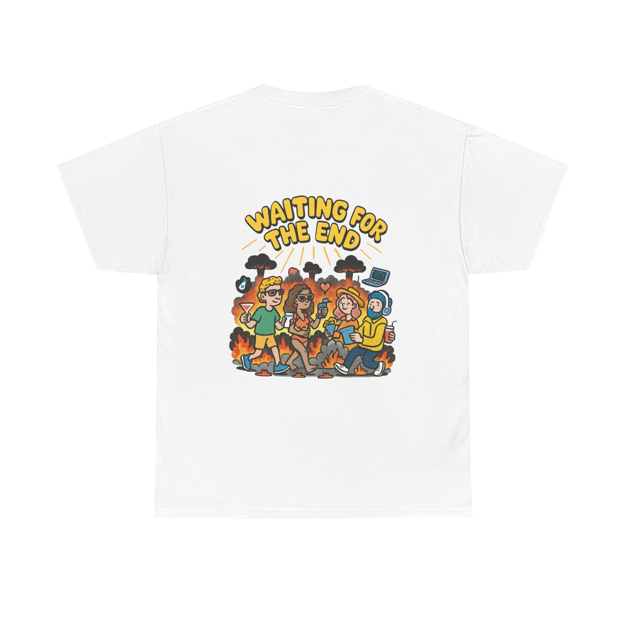 Unisex Graphic Tee - Waiting for the End, Trendy Casual Wear, Gift for Friends, Fun Everyday Outfit, Festival Tee, Summer Style