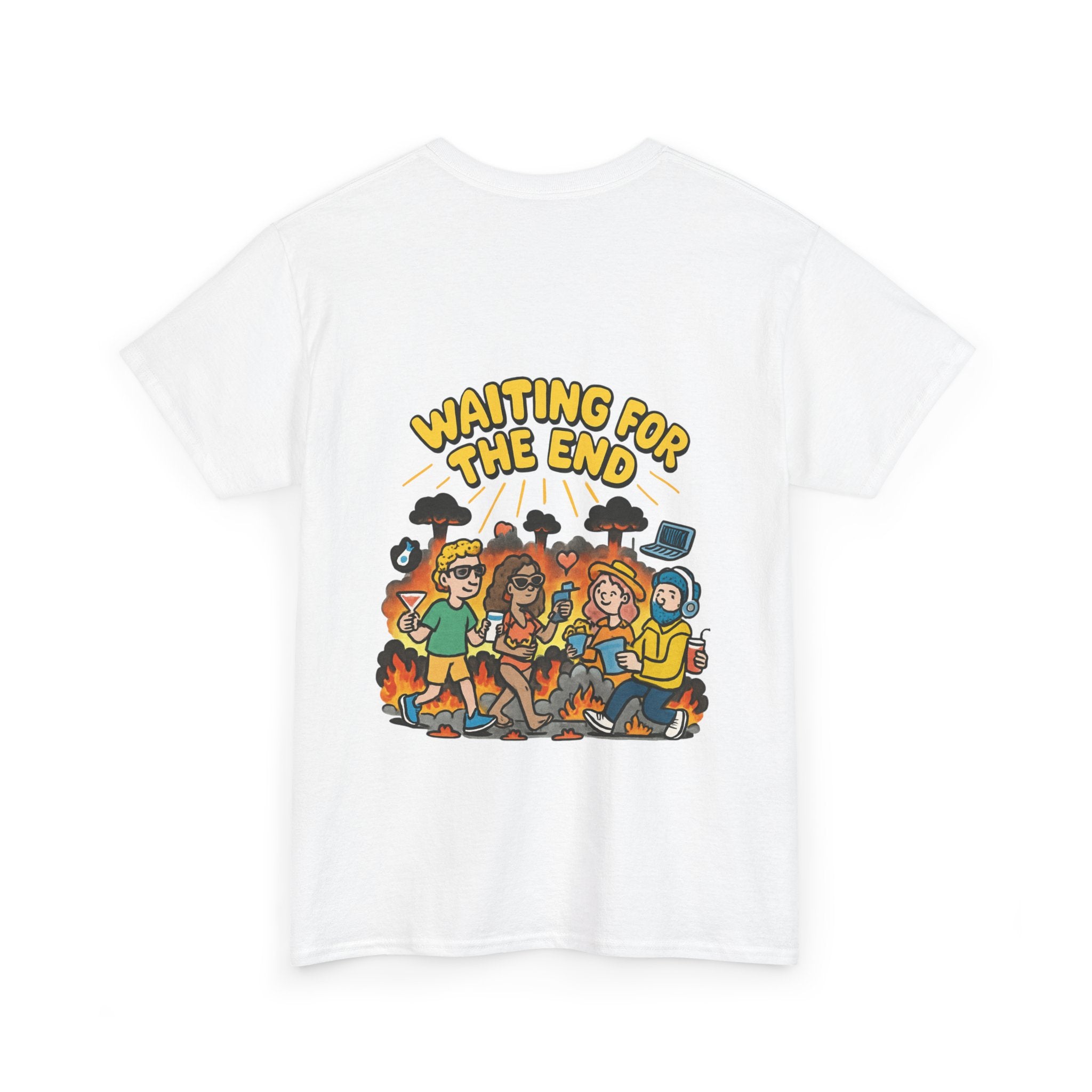 Unisex Graphic Tee - Waiting for the End, Trendy Casual Wear, Gift for Friends, Fun Everyday Outfit, Festival Tee, Summer Style