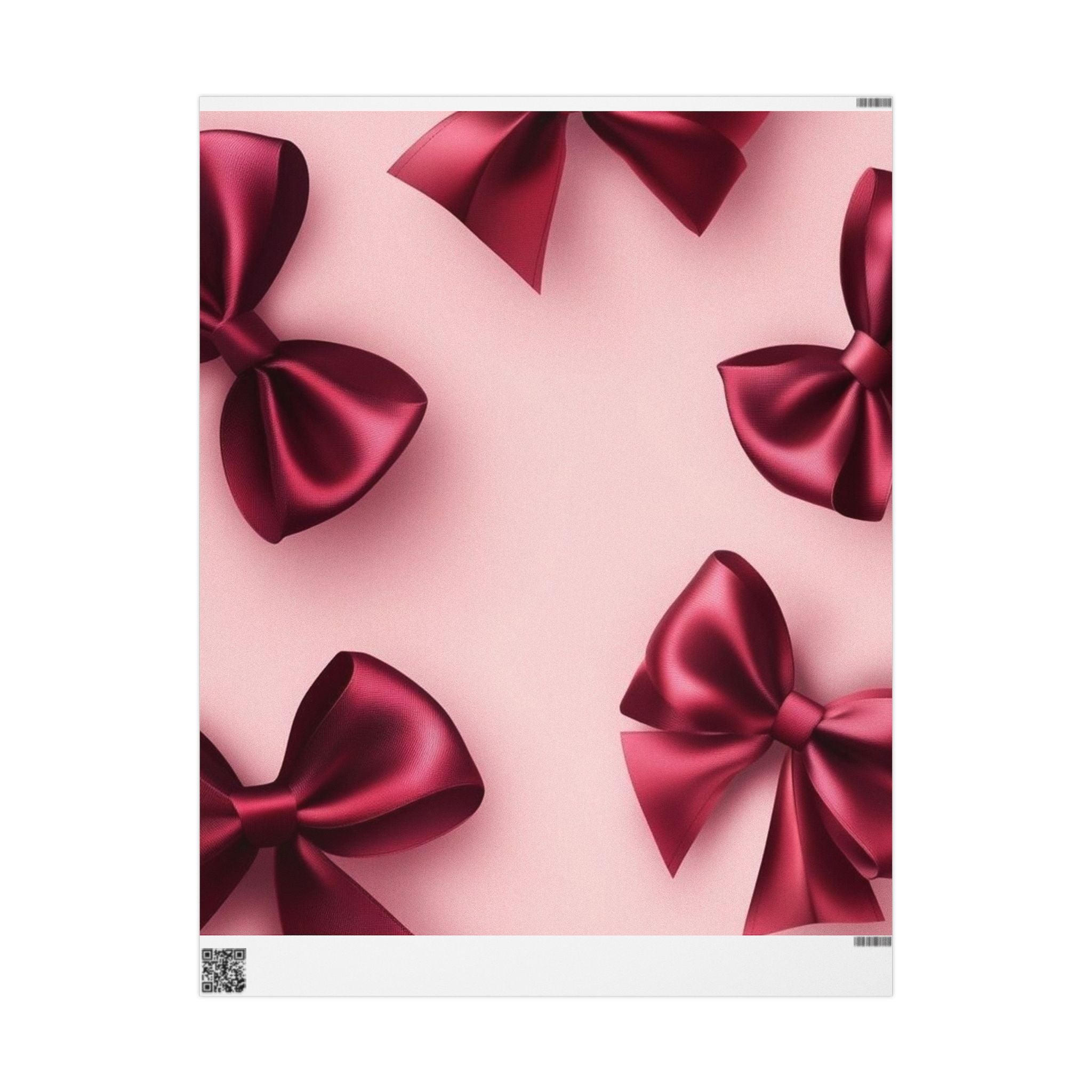 Elegant Cherry Ribbon Wrapping Paper, Gift Wrap for Birthdays, Holidays, Weddings, Special Occasions, Party Decor