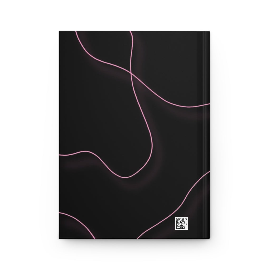 Elegant Abstract Hardcover Journal, Notebook for Writers, Gift for Students, Minimalist Diary, Personalized Planner, Pink Lines Design