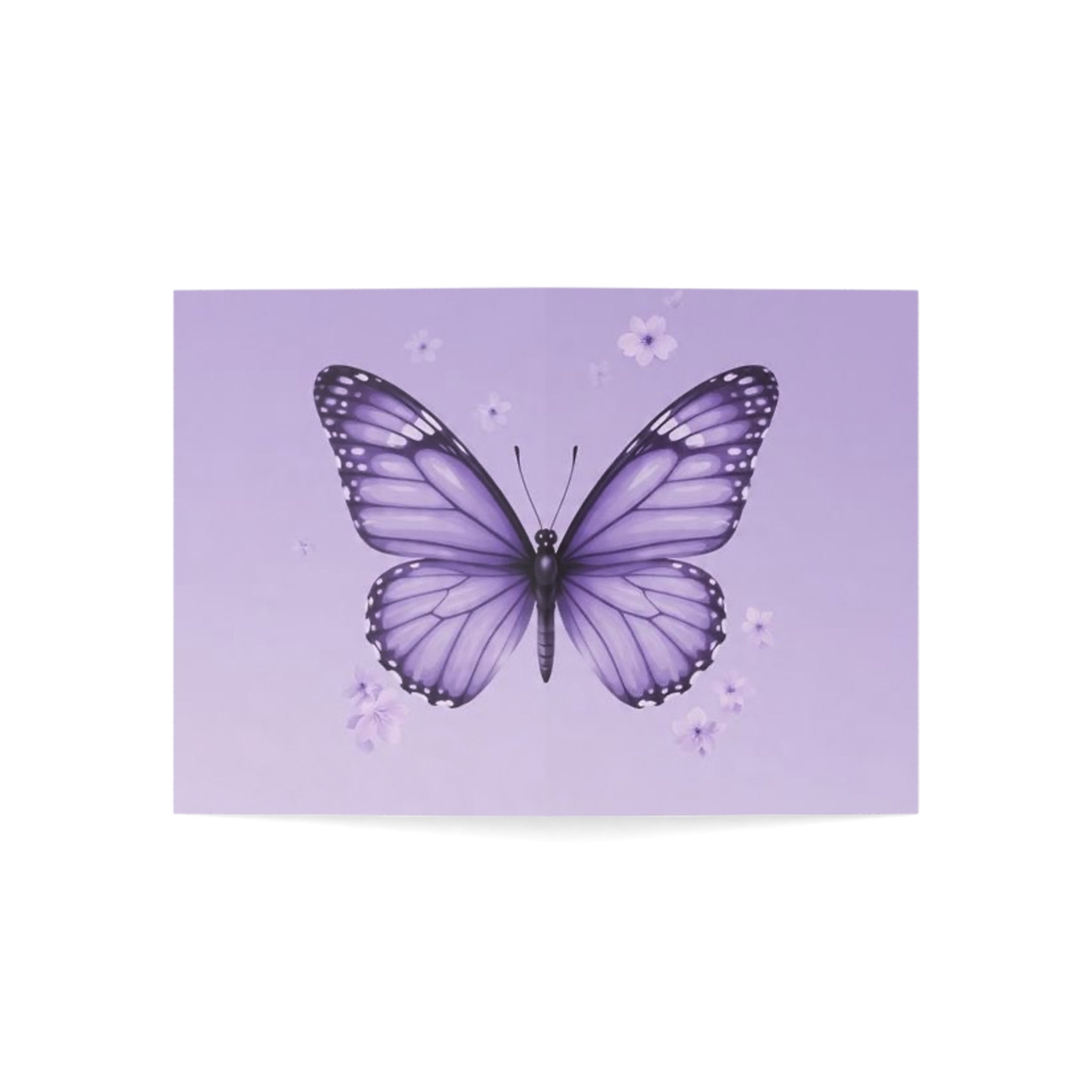 Purple Butterfly Greeting Cards | Elegant Stationery, Thank You Notes, Birthday Wishes, Set of 1, 10, 30, 50