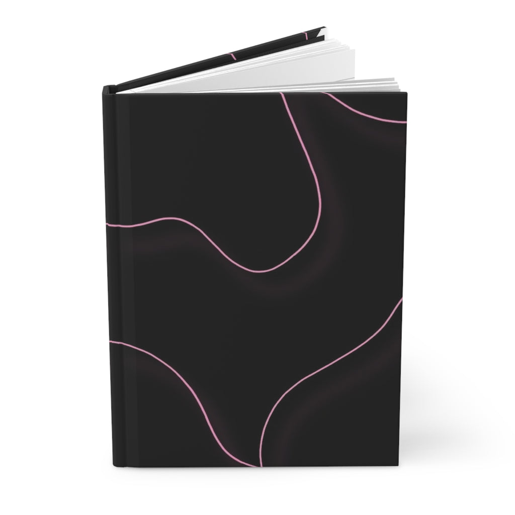Elegant Abstract Hardcover Journal, Notebook for Writers, Gift for Students, Minimalist Diary, Personalized Planner, Pink Lines Design