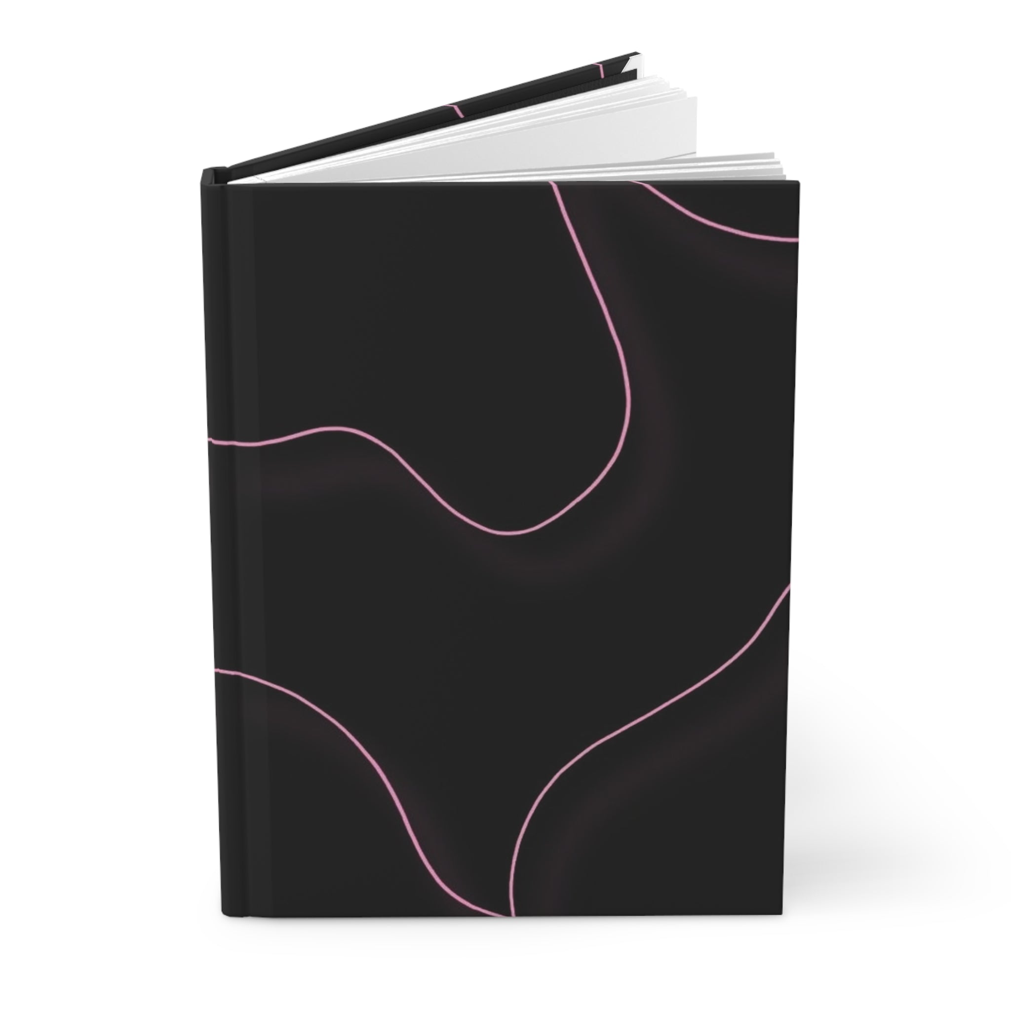 Elegant Abstract Hardcover Journal, Notebook for Writers, Gift for Students, Minimalist Diary, Personalized Planner, Pink Lines Design