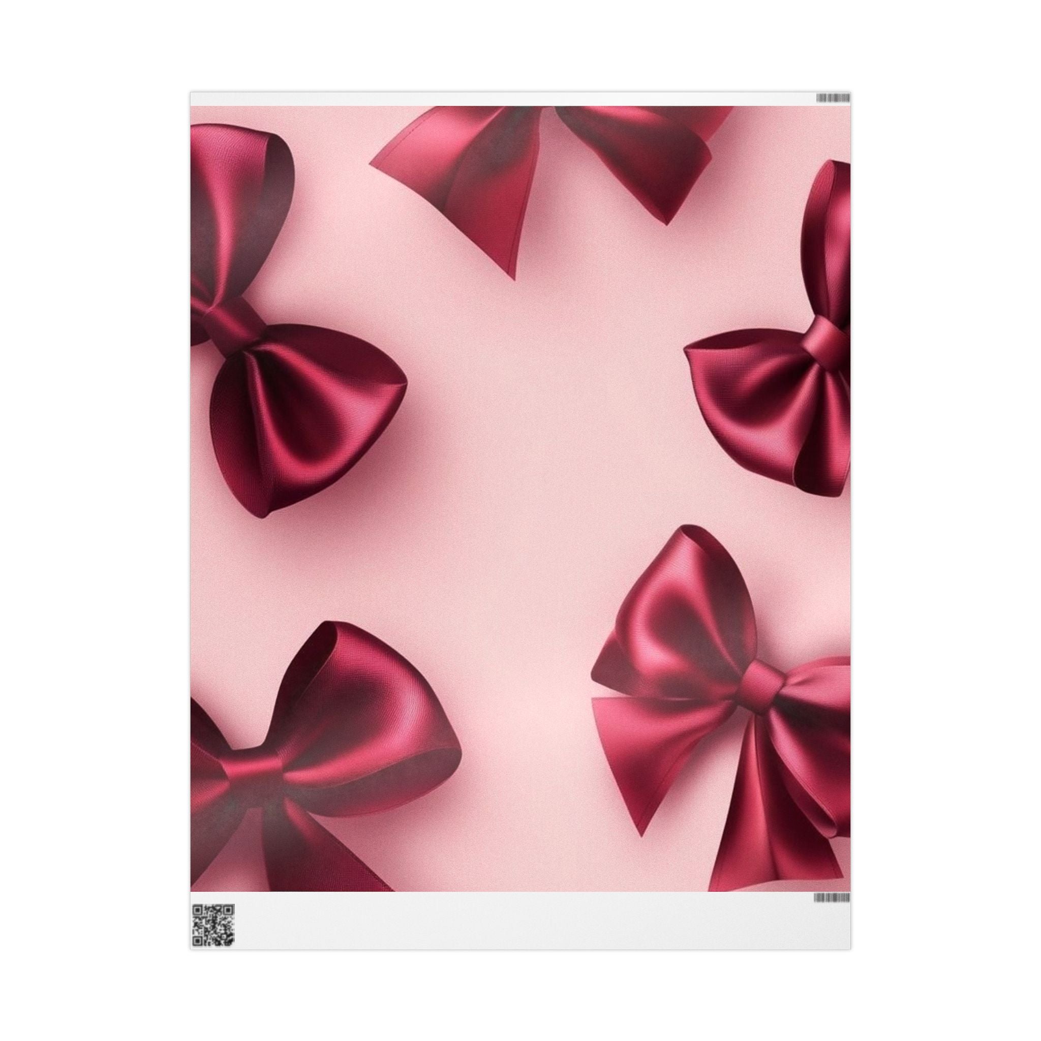 Elegant Cherry Ribbon Wrapping Paper, Gift Wrap for Birthdays, Holidays, Weddings, Special Occasions, Party Decor